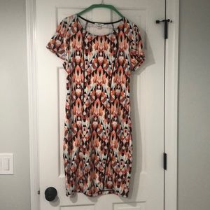 BAR III Orange/Black Geometric Print Dress